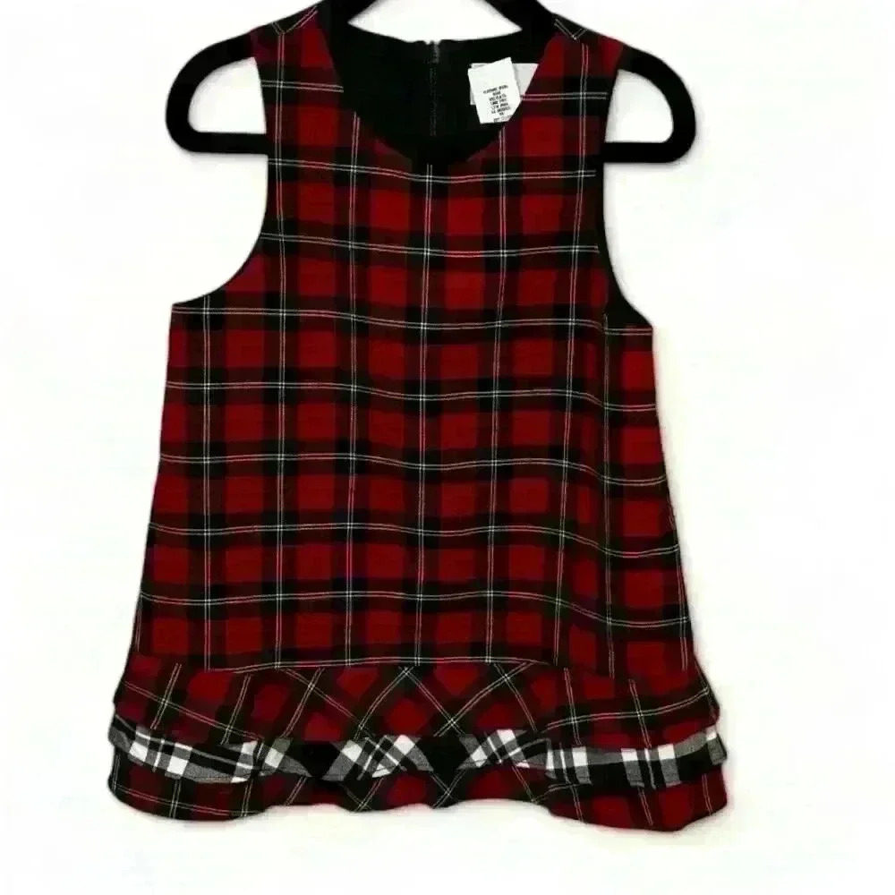 Florence Eiseman Girls Plaid Jumper Dress Knee Length Size 2T